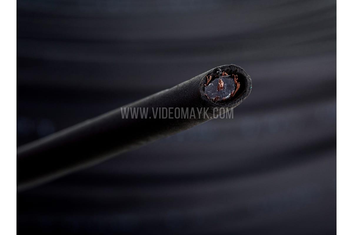 Коаксиальный кабель REXANT RG-58 A/U, 50 Ом, Cu/Al/Cu, 64%, бухта 100 м, черный