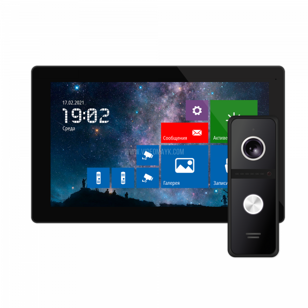 FREEDOM 10 FHD WIFI KIT NIGHT - комплект из Full HD WIFI видеодомофона с сенсорным дисплеем 10.1" и вызывной панели Версия: 4230
